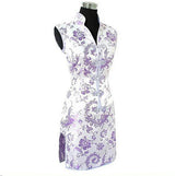 Promotion Purple Traditional Chinese Lady Silk Cheongsam Qipao