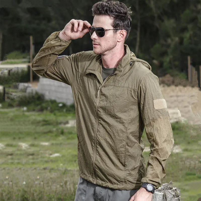 Lightweight Waterproof Tactical Jacket Men Summer Breathable Thin