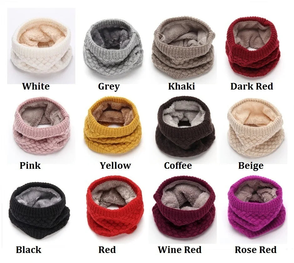 Female Warm Cashmere Tube Scarf Children Knitted Cowl