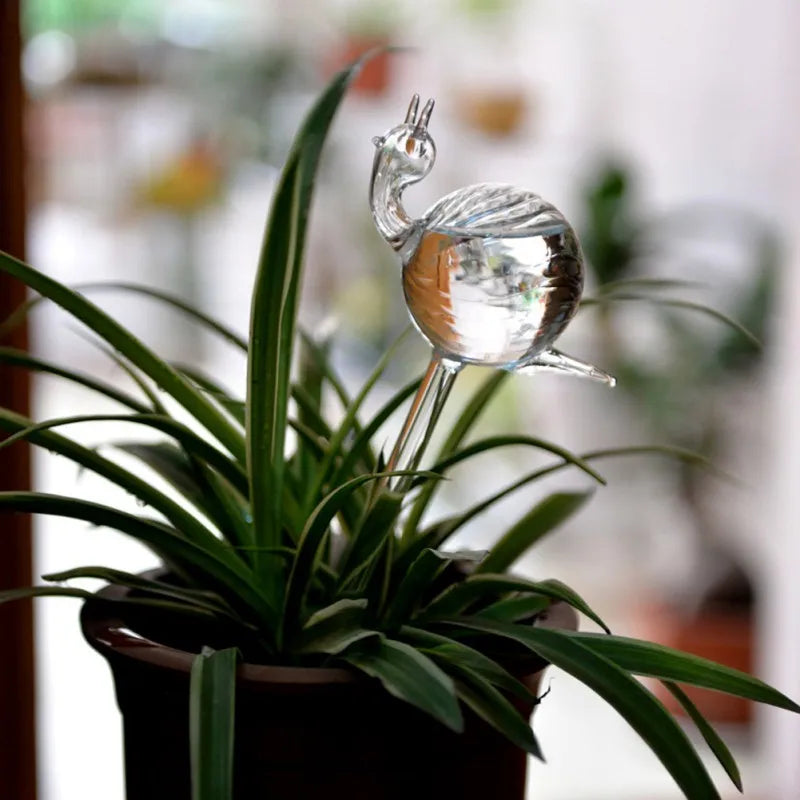 Houseplant Automatic Self Watering Glass Bird Watering Cans