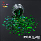 TCT-163 Holographic Color Rabbit Shape 4MM Glitter bunny