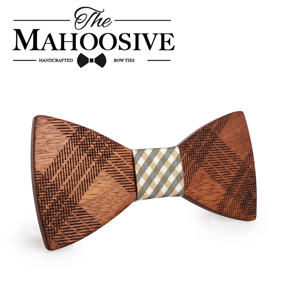 Mahoosive Wood Bow Ties for Mens Wedding Suits