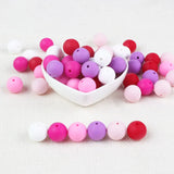 Joepeada 300Pcs/lots 12mm Round Silicone Teething Beads Food