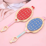 Anime Moon Metal Oval Hand Held Makeup Mirror