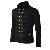 Steampunk Men Gothic Clothing Military Jackets Medieval Vintage