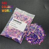 TCT-237 Hexagon Shape Mix Size Nails Glitter Nail