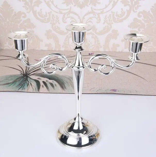 Silver Gold Black Bronze Metal Candlestick Holder Retro