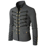 Steampunk Men Gothic Clothing Military Jackets Medieval Vintage