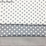 100 Cotton Twill Textile BLACK RED GRAY Polka