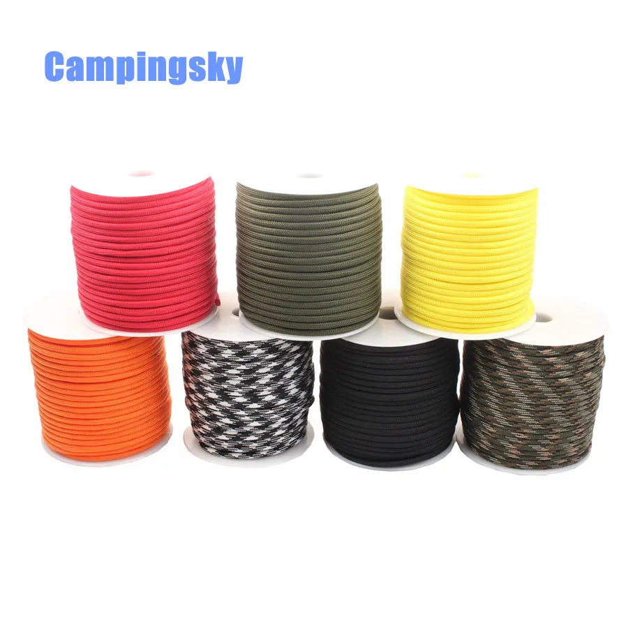 CAMPINGSKY Paracord 550 4mm Rope 100FT Survival Parachute