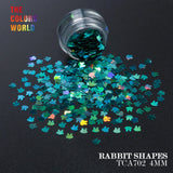TCT-163 Holographic Color Rabbit Shape 4MM Glitter bunny