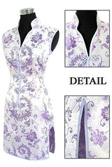 Promotion Purple Traditional Chinese Lady Silk Cheongsam Qipao