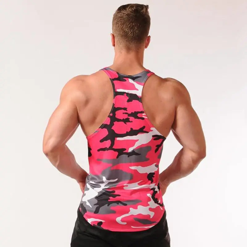 Men Bodybuilding Tank Tops Camouflage Sleeveless Shirt Gym