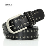 3.3CM Punk Lady Belts Rivet Women Belt High