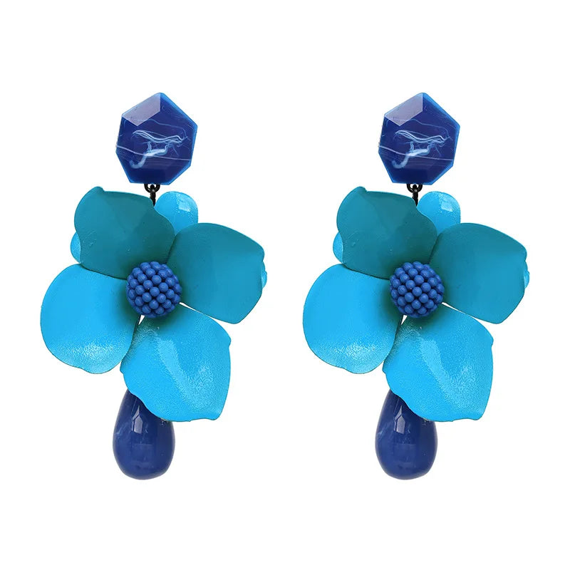 New Design Fashion Bohemin Flowers Drop Earrings Trendy
