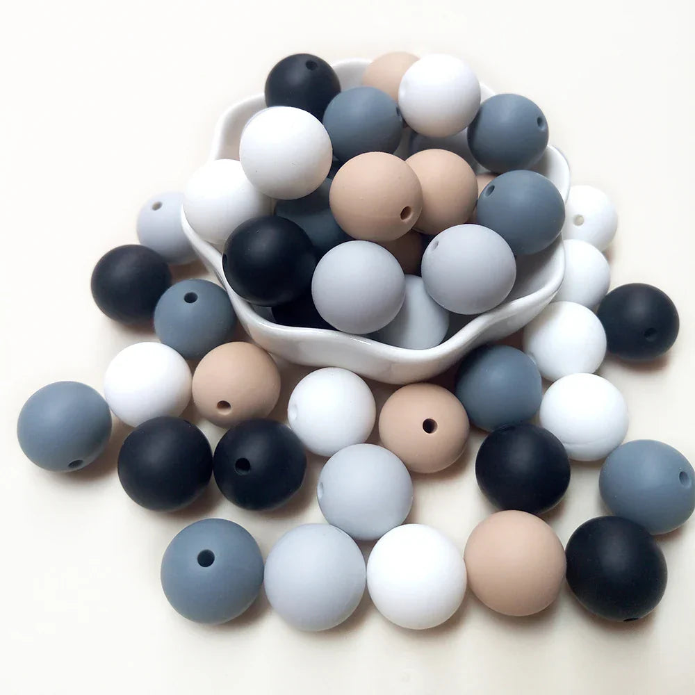 Joepeada 300Pcs/lots 12mm Round Silicone Teething Beads Food