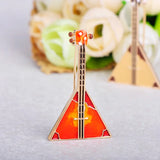 FUNMOR Red Enamel Guitar Balalaika Shape Brooch Musical