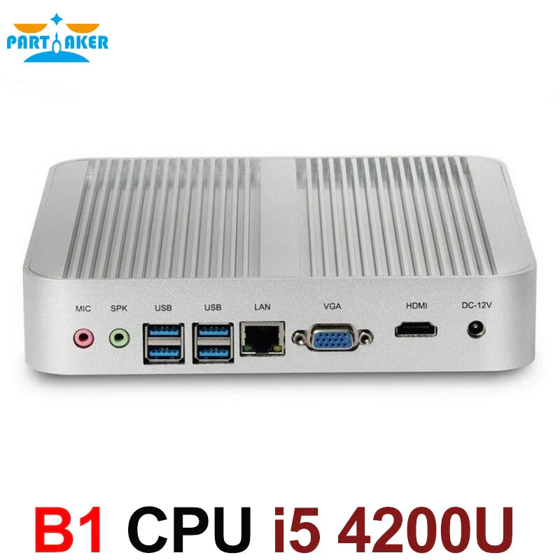 Fanless 4K HTPC TV Box Nuc Computer Barebone