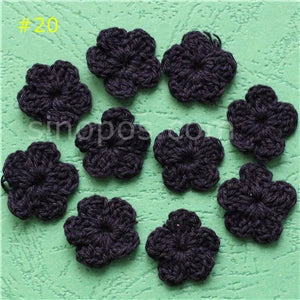 100 Colorfull Handmade Cotton Crochet Flowers, quilt scrapbooking
