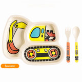 Qshare Bamboo Baby Feeding Food Infant Plate Tableware