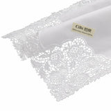 A007: White premium cotton lace handkerchiefs crochet hankies