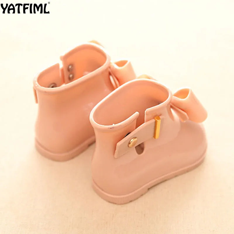 YATFIML Fashion baby girl rain boots PVC waterproof