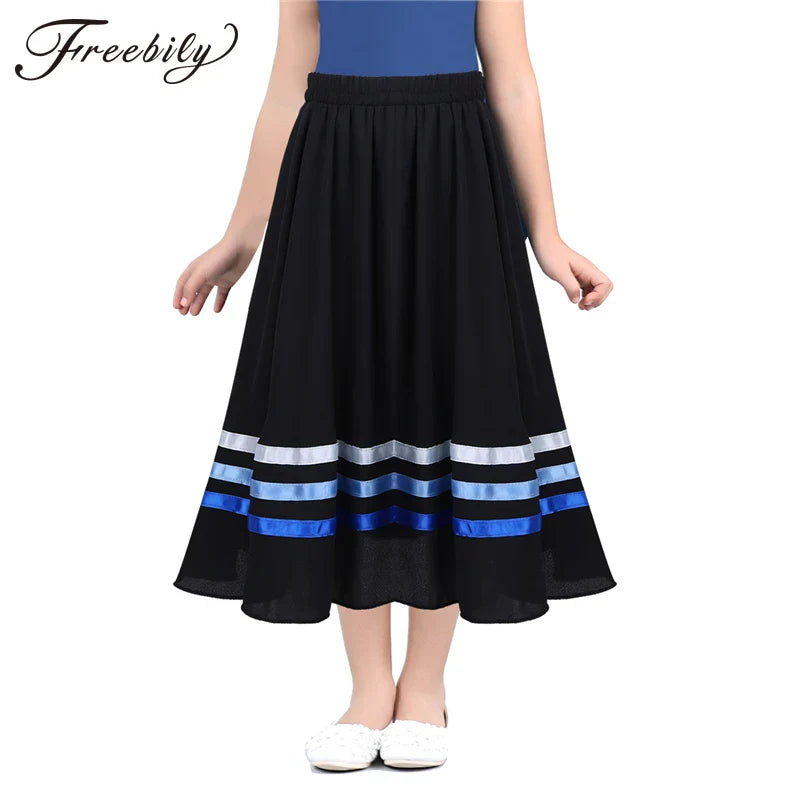 Ballet character skirt Teen Girls High Waist Long