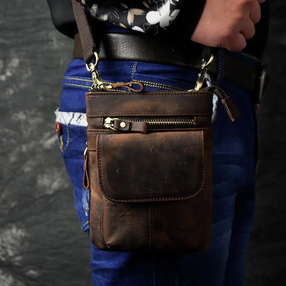 Original Leather Male Casual Design Mini Shoulder Messenger
