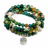 Fashion Women`s Indian Onyx 108 Mala Beads Bracelet