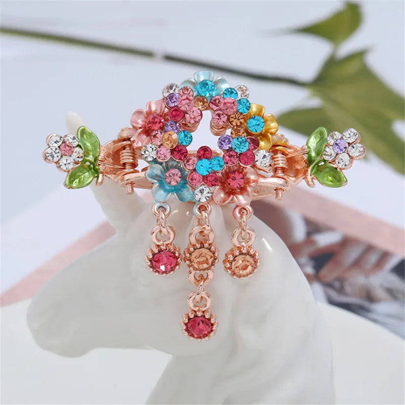 High Quality Colorful Enamel Flower Hair Claws Wedding