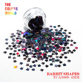 TCT-163 Holographic Color Rabbit Shape 4MM Glitter bunny