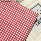 100 Cotton Twill Textile BLACK RED GRAY Polka