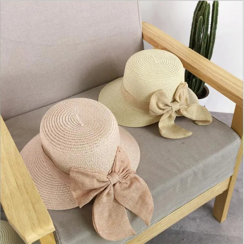 2018 Women's Sun Hat Big Bow Wide Brim