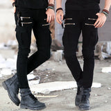 Green Black Denim Biker jeans Mens Skinny 2024