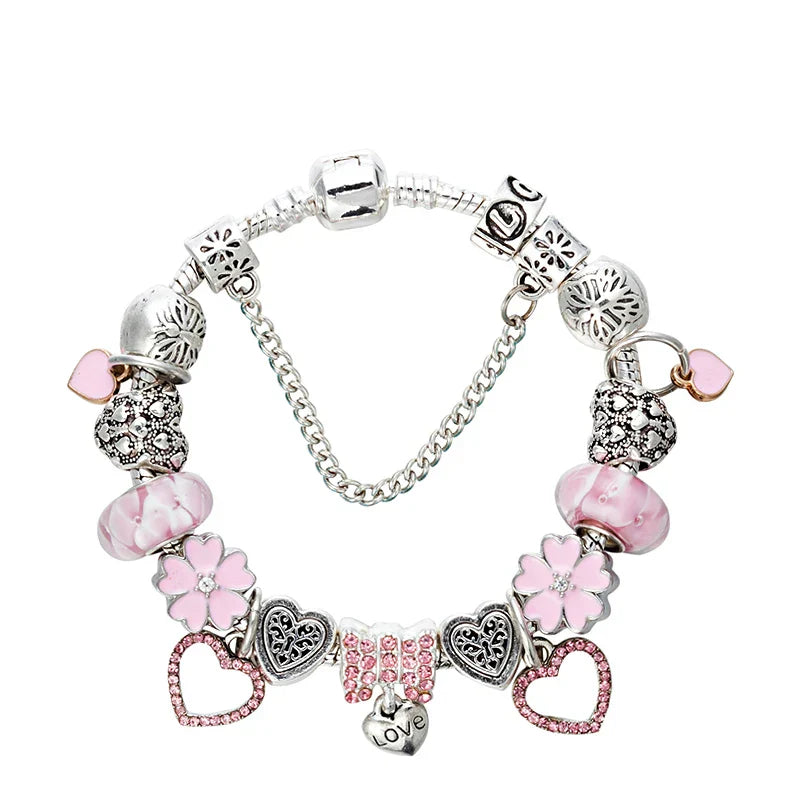 VIOVIA Brand White Flower Charm Bracelets & Bangles