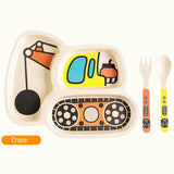 Qshare Bamboo Baby Feeding Food Infant Plate Tableware