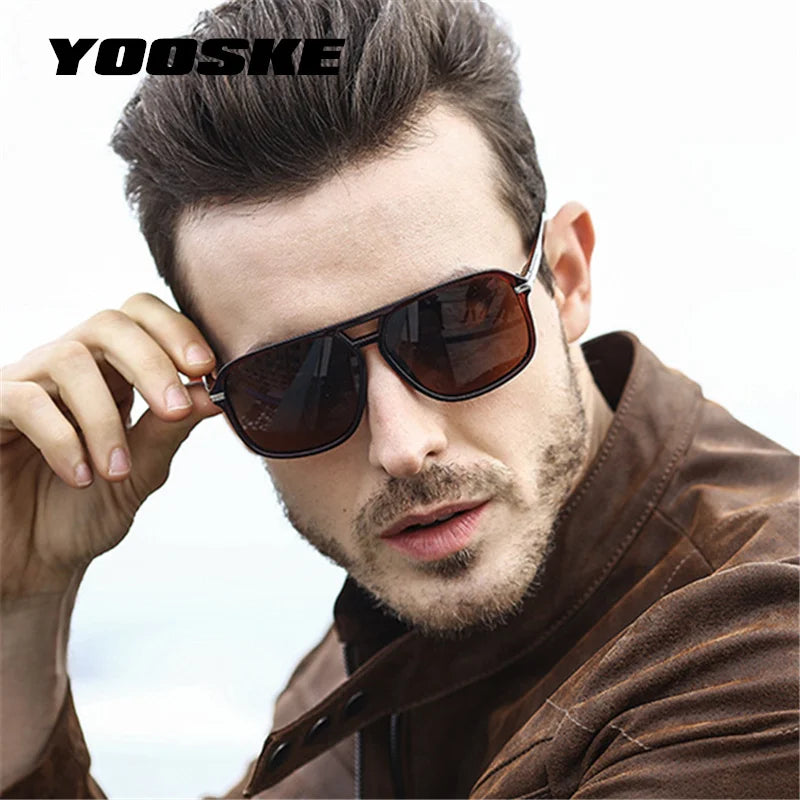 YOOSKE Classic Polarized Sunglasses Men Driving Brand Design