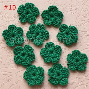 100 Colorfull Handmade Cotton Crochet Flowers, quilt scrapbooking