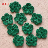 100 Colorfull Handmade Cotton Crochet Flowers, quilt scrapbooking