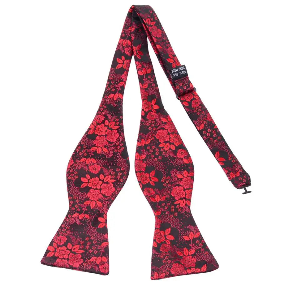 RBOCOTT Floral Self Tie Bow Tie Men's Silk