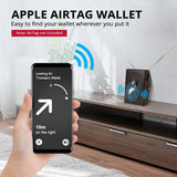HUMERPAUL Wallet for Apple Airtage RFID Blocking Card Holder Business Aluminum Pop Up Slide Cardholder Case with Zip Coin Purse