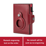 HUMERPAUL Wallet for Apple Airtage RFID Blocking Card Holder Business Aluminum Pop Up Slide Cardholder Case with Zip Coin Purse