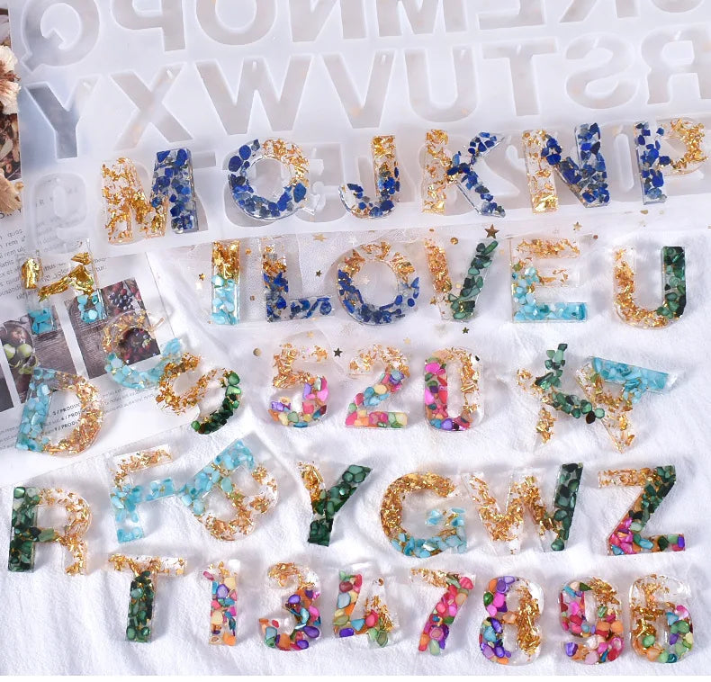 With Holes Alphabet & Number Resin Mould Letter