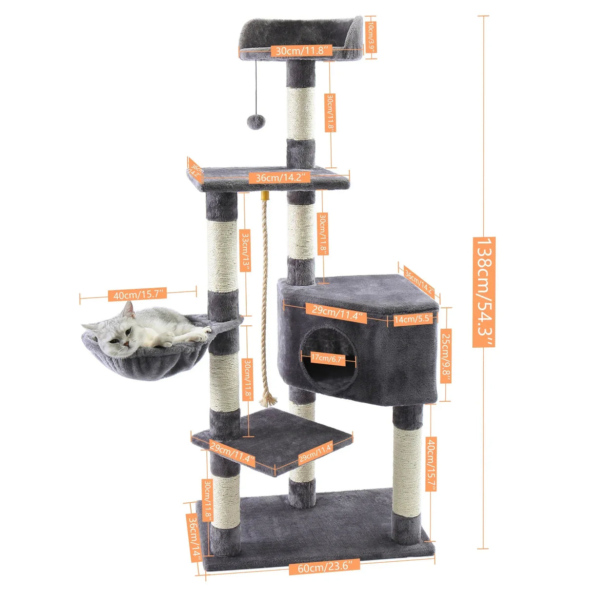 Free Shipping Multi-Level Cat Tree For Cats With