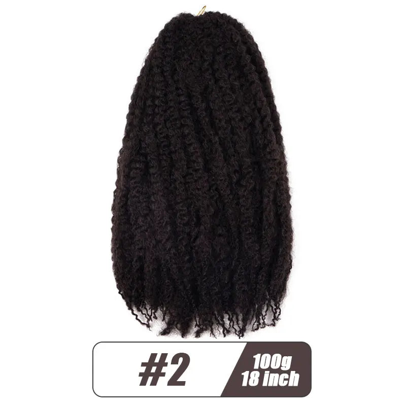 18inch Synthetic Afro Kinky Marley Braids Hair Soft