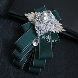 Elegant Gorgeous Diamond Ribbon Bowtie Men Wedding Suit