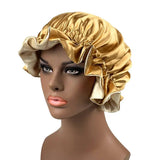 Oversized Plain Satin Bonnet For Women 2 Layers