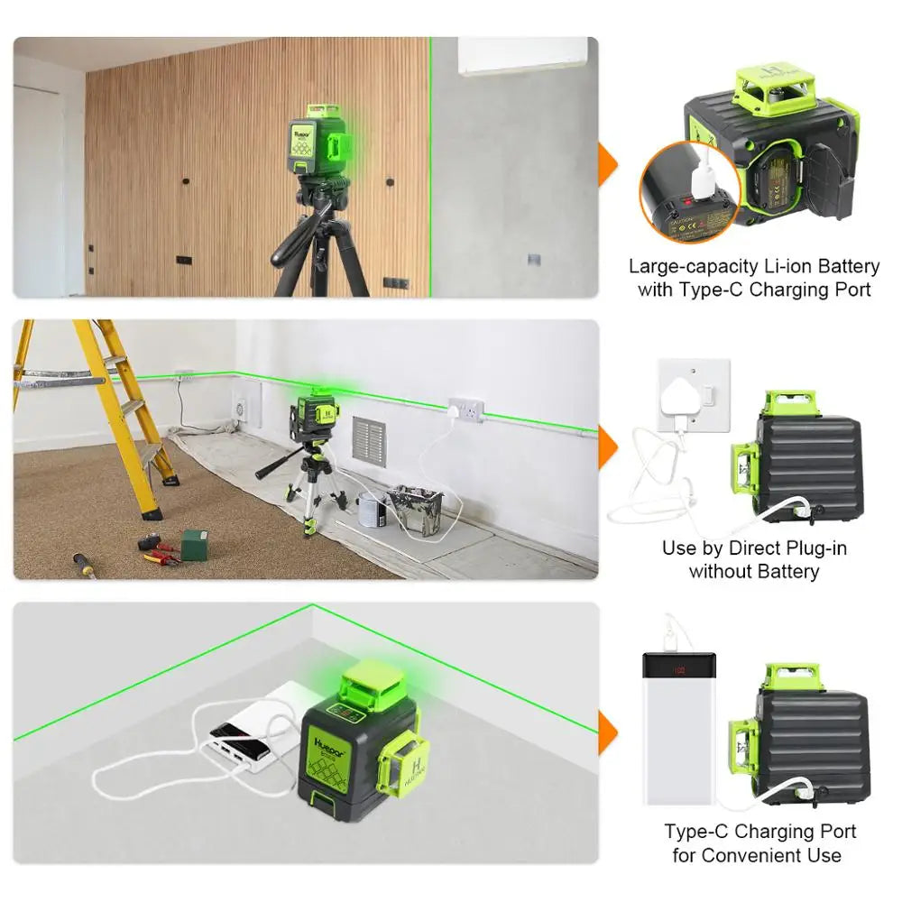 Huepar 3D Cross Line Self-leveling Laser Level 12