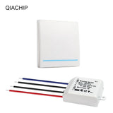 QIACHIP 433.92MHz AC 220V 1 CH Wall Panel
