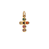 5pcs Stainless Steel Mini Cross Charms Cubic Zirconia